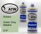 Preview: Subaru, Green Gray Metallic, C1F: 400ml Sprühdose + 400ml Klarlack - Set, von ATW Autoteile West.